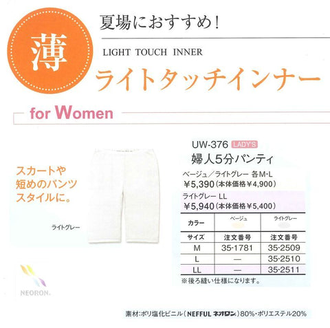 ネオロン(neoron) ライトタッチインナー 婦人5分パンティ